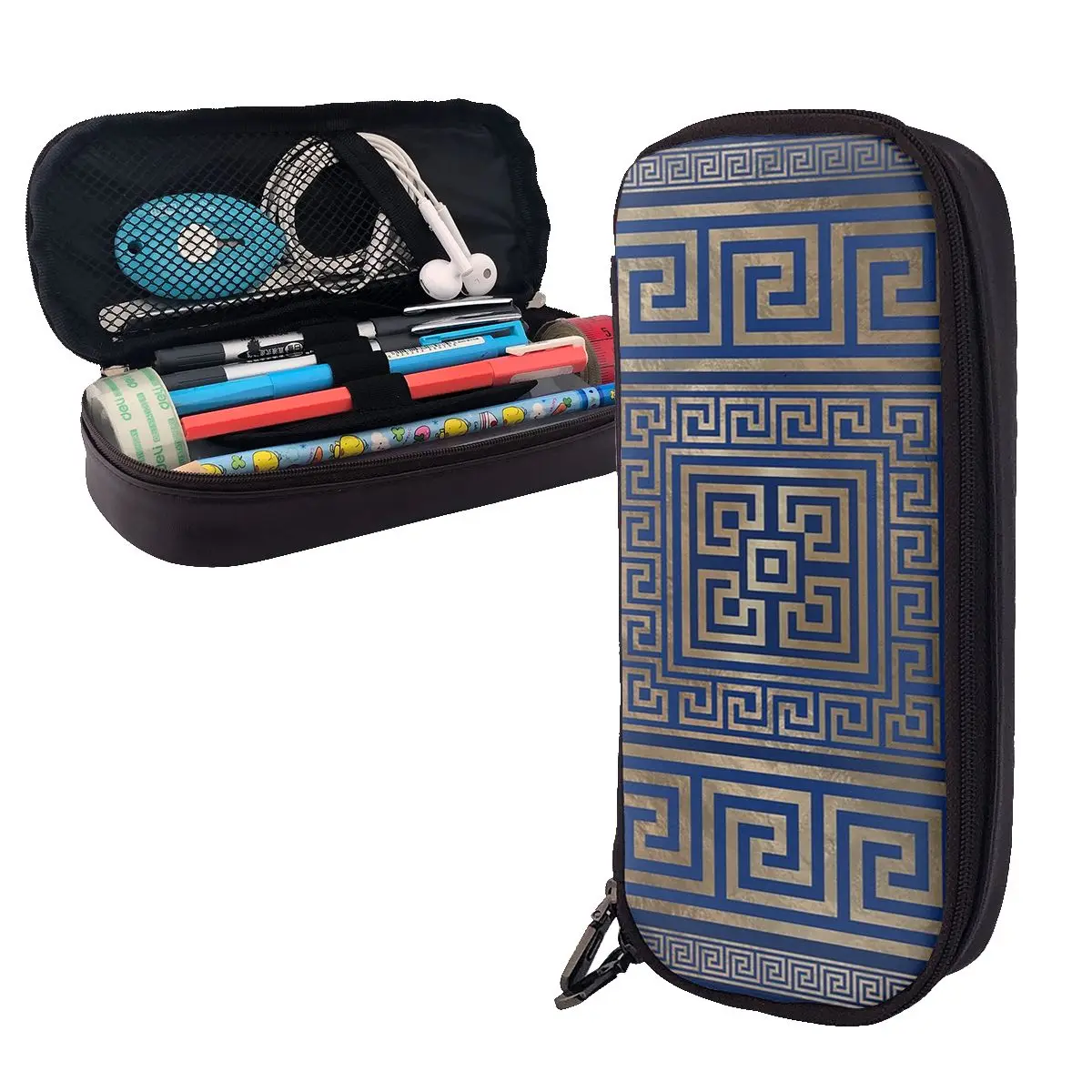 Greek Keys Ornate Floral Baroque Gold Leather Pencil Case Pen Holder Storage Big Capacity Pen Box Pencil Bag for Studen Gifts
Greek Keys Ornate Floral Baroque Gold Leather Pencil Case Pen Holder Storage Big Capacity Pen Box Pencil Bag for Studen Gifts