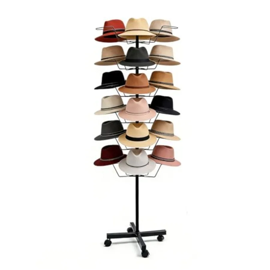 6-Tier Hats Display, 30 Hooks Rotating Hat Rack Stand with Lockable Wheels, Adjustable Commercial Retail Hats Organizer for Bal
6-Tier Hats Display, 30 Hooks Rotating Hat Rack Stand with Lockable Wheels, Adjustable Commercial Retail Hats Organizer for Bal