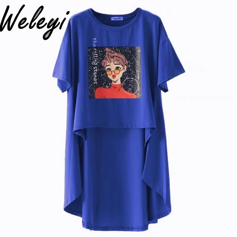 Hip Hop Front Short Back Long Tshirt Dress Women Summer 2024 New Loose Irregular Mid-Length Irregular Dresses Vestido Femininos
Hip Hop Front Short Back Long Tshirt Dress Women Summer 2024 New Loose Irregular Mid-Length Irregular Dresses Vestido Femininos