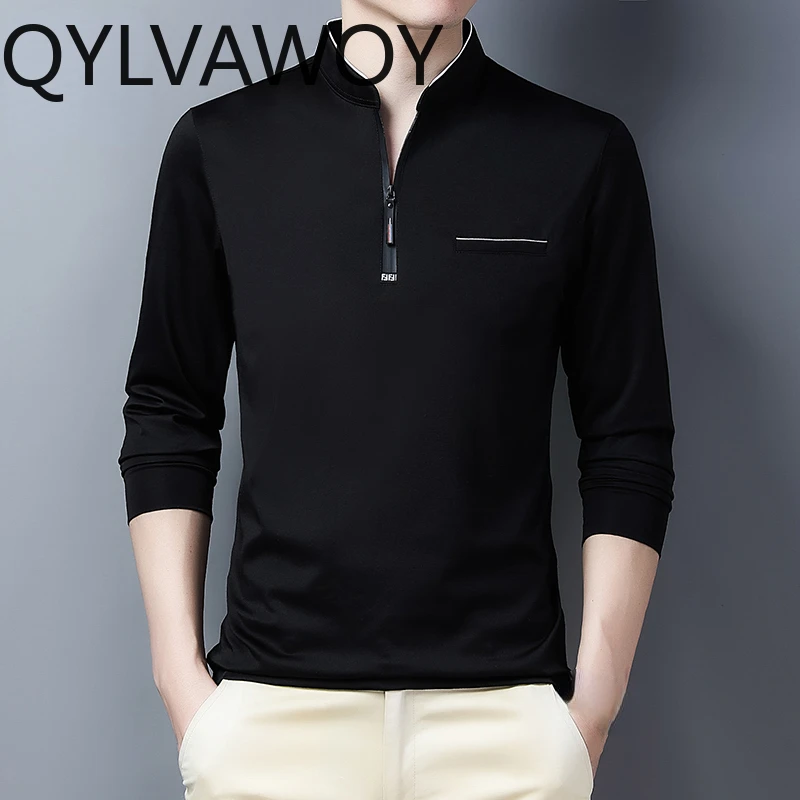 QYLVAWOY Mens T Shirts High-end Men's Long Sleeve Top Fashion T-shirts for Men Autumn Winter Clothes Stand Collar T Shirt Homme
QYLVAWOY Mens T Shirts High-end Men's Long Sleeve Top Fashion T-shirts for Men Autumn Winter Clothes Stand Collar T Shirt Homme