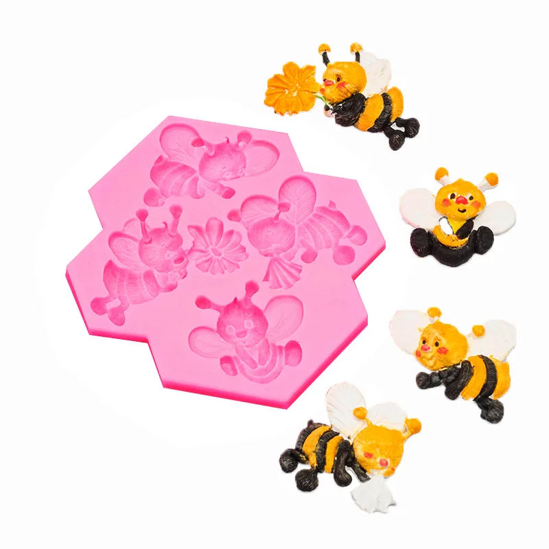 4 Even Industrious Little Bee Silicone Fondant Mold DIY Flying Little Bee Pastoral Cake Decoration Mould A846
4 Even Industrious Little Bee Silicone Fondant Mold DIY Flying Little Bee Pastoral Cake Decoration Mould A846