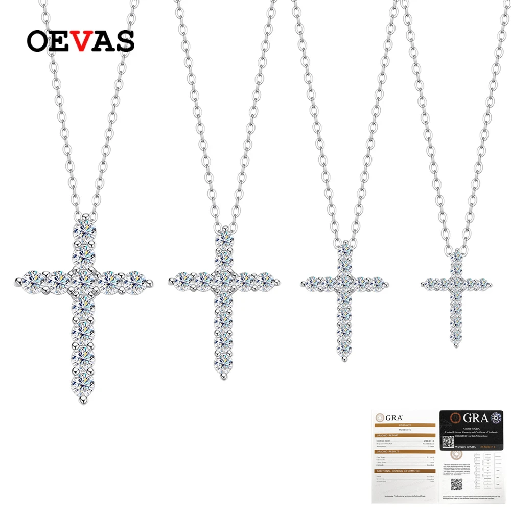 OEVAS 100% 925 Sterling Silver 2.5-5MM Cross Moissanite Necklace Pendant For Women Birthday Anniversary Gifts Fine Jewelry
OEVAS 100% 925 Sterling Silver 2.5-5MM Cross Moissanite Necklace Pendant For Women Birthday Anniversary Gifts Fine Jewelry