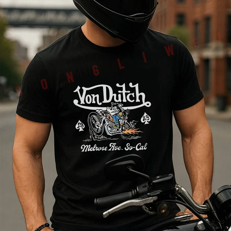 American Retro Motorcycle Cartoon Print Moto 100% Cotton T-Shirt Ultra Soft Round Neck Short Sleeve Tee For Men & Women
American Retro Motorcycle Cartoon Print Moto 100% Cotton T-Shirt Ultra Soft Round Neck Short Sleeve Tee For Men & Women