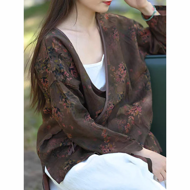 Spring Autumn Arts Style Women Long Sleeve Loose V-neck Blouse Lacing Design Vintage Print Cotton Linen Shirt Good Quality JM173
Spring Autumn Arts Style Women Long Sleeve Loose V-neck Blouse Lacing Design Vintage Print Cotton Linen Shirt Good Quality JM173