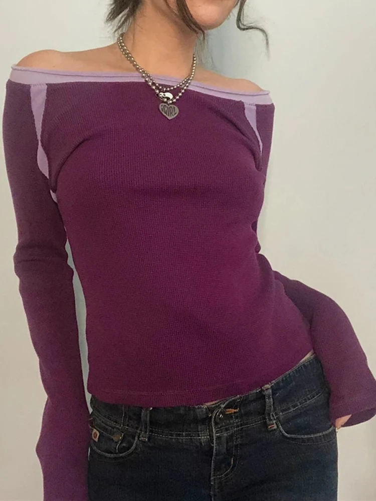 Y2K 2000S T Shirt Women Off Shoulder Long Sleeve Top Lady Vintage Grunge Knitted Tees Female Aesthetic Fairy Slash Neck T-Shirts
Y2K 2000S T Shirt Women Off Shoulder Long Sleeve Top Lady Vintage Grunge Knitted Tees Female Aesthetic Fairy Slash Neck T-Shirts