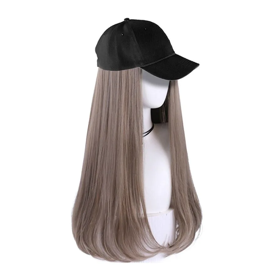 Womens Baseball Cap With Ombre Grey Long Hair Attached Synthetic Hair Extensions Wig Cap
Womens Baseball Cap With Ombre Grey Long Hair Attached Synthetic Hair Extensions Wig Cap