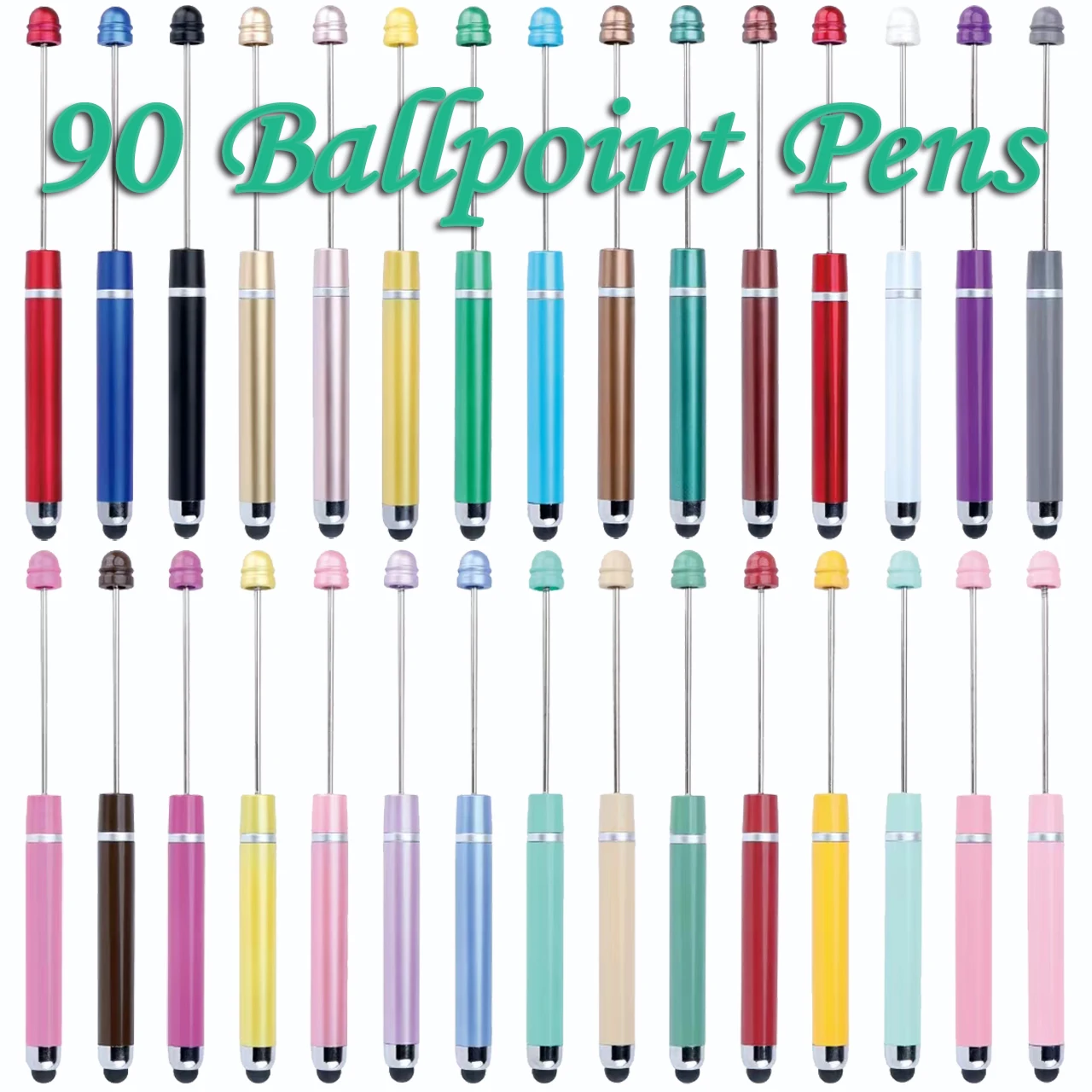 90Pcs Multi Color Touch Screen Beaded Pen DIY Cute Puzzle Beadable Ball Pen Mobile IPad Touch Pens Business Office Gift Pen
90Pcs Multi Color Touch Screen Beaded Pen DIY Cute Puzzle Beadable Ball Pen Mobile IPad Touch Pens Business Office Gift Pen