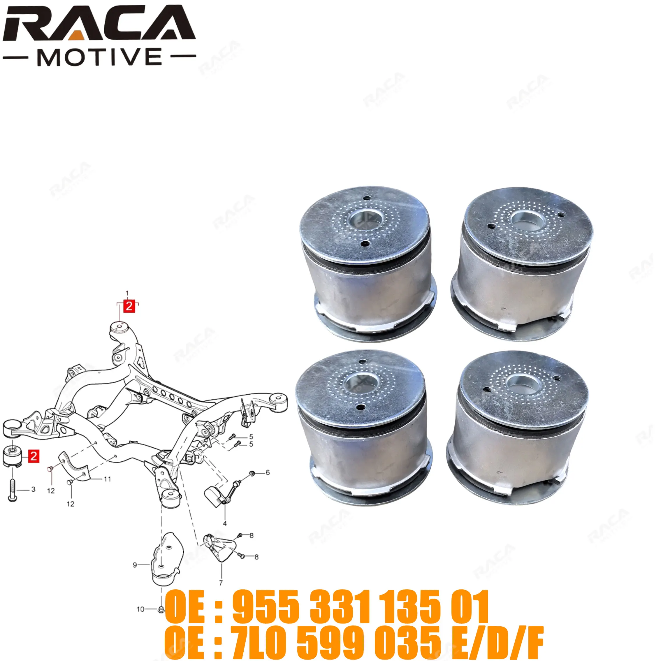 Комплект монтажных втулок заднего моста, 4 шт., для Porsche Cayenne Vw Touareg 95533113501 95533113500 95533113400 7L0599035E/D/F
Комплект монтажных втулок заднего моста, 4 шт., для Porsche Cayenne Vw Touareg 95533113501 95533113500 95533113400 7L0599035E/D/F