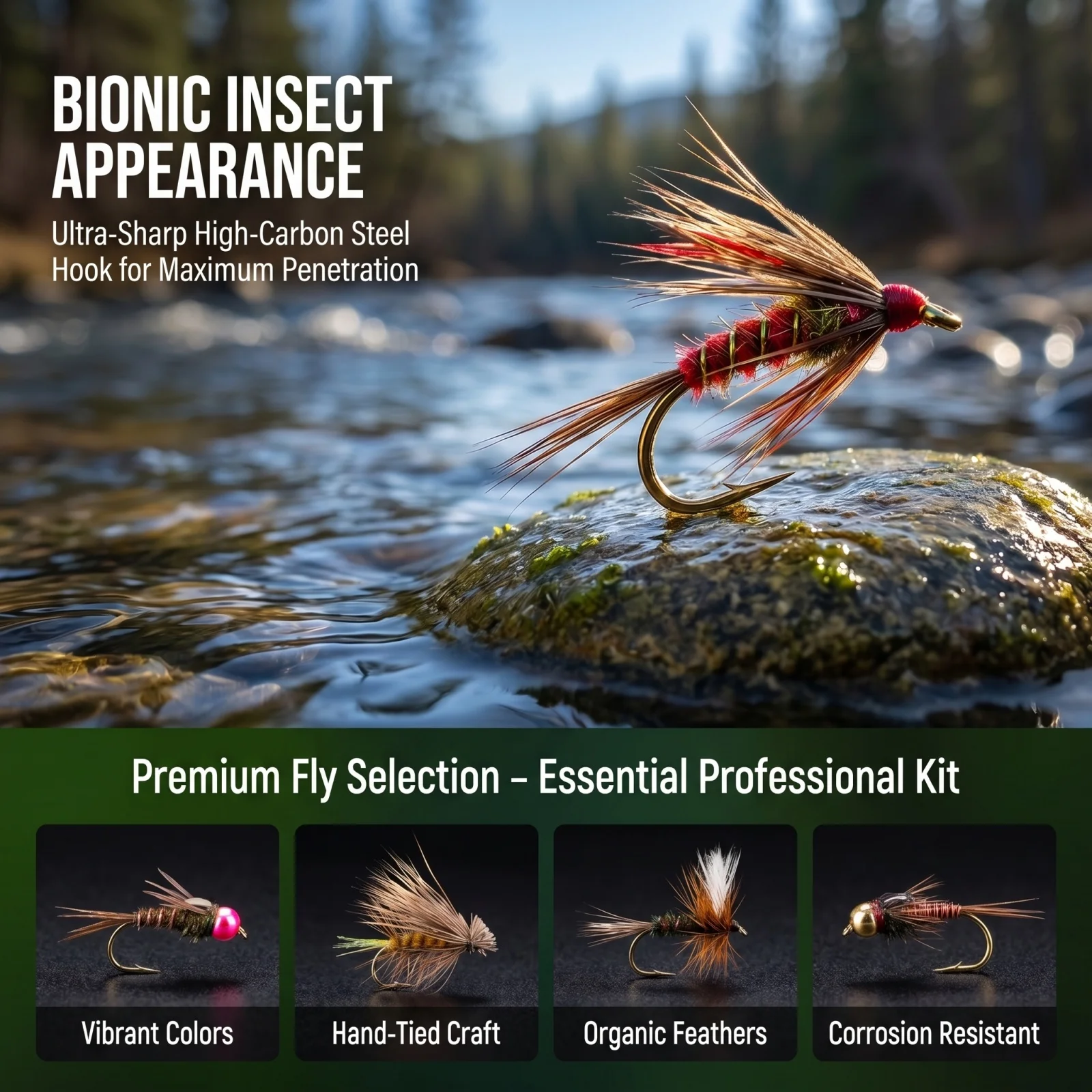 Goture Professional Fly Fishing Flies Assortment 24/144pcs| Hand-Tied Bionic Lures in Bamboo Box | Premium Dry, Wet,Nymph Flies
Goture Professional Fly Fishing Flies Assortment 24/144pcs| Hand-Tied Bionic Lures in Bamboo Box | Premium Dry, Wet,Nymph Flies