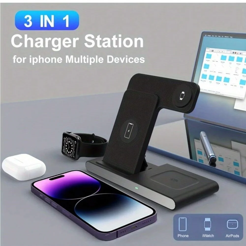 Foldable 3 in 1 Wireless Charger Stand Multi-functional Fast Wireless Charger for iPhone16 15 14 13 AirPods Pro Apple Watch W336
Foldable 3 in 1 Wireless Charger Stand Multi-functional Fast Wireless Charger for iPhone16 15 14 13 AirPods Pro Apple Watch W336