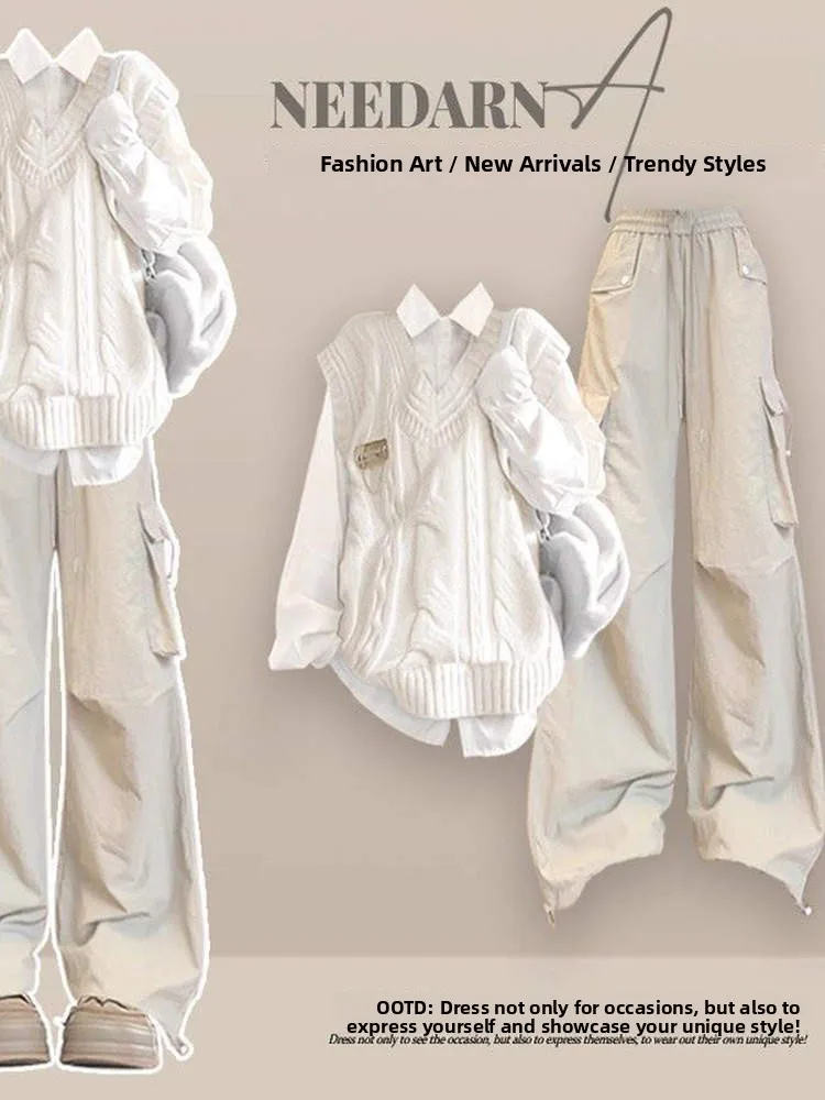 Korean Sle Lazy Chic Early Autumn Anti-Aging Clete Set College Sle High-End Looking Workwear Pants Set Women's Faion
Korean Sle Lazy Chic Early Autumn Anti-Aging Clete Set College Sle High-End Looking Workwear Pants Set Women's Faion