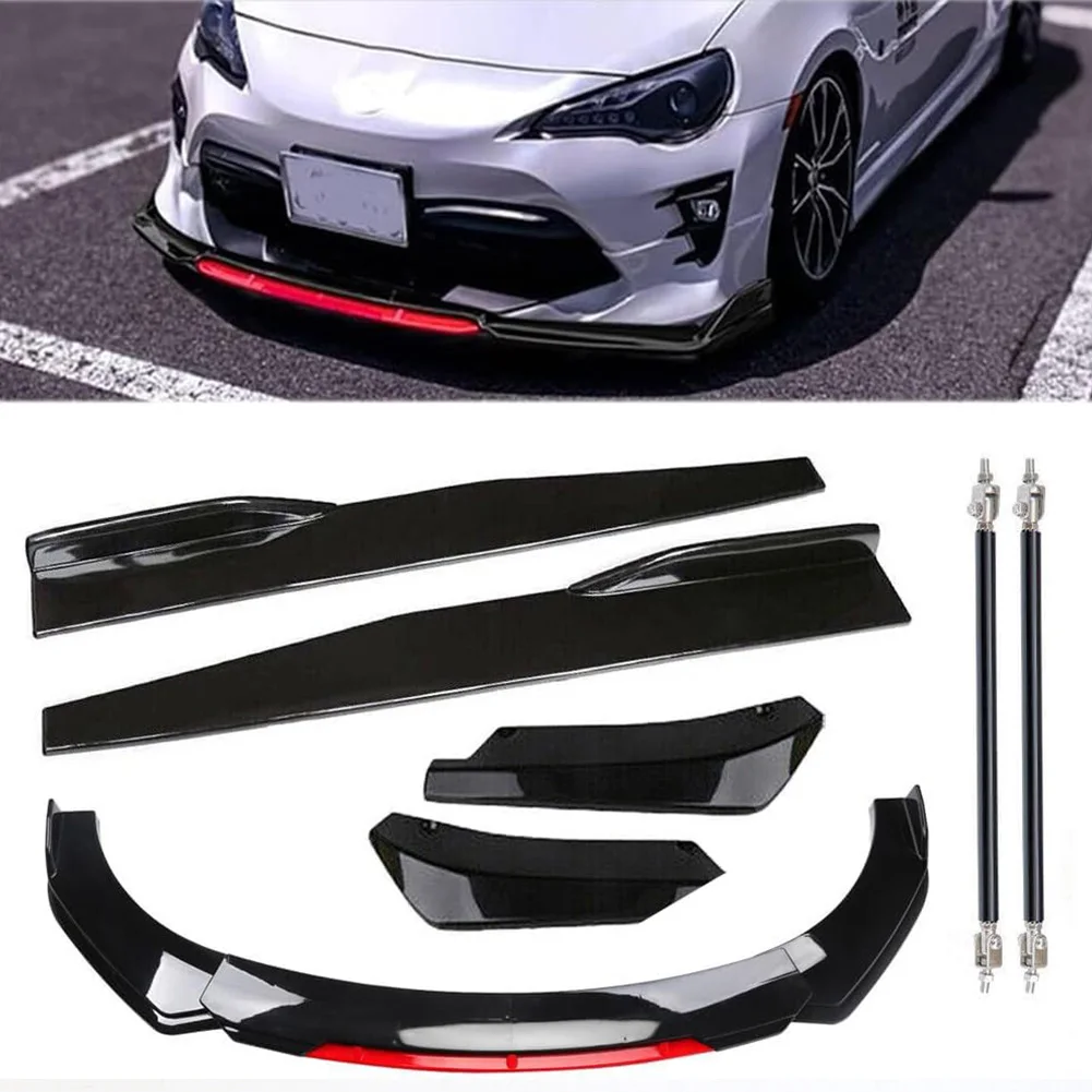 Front Bumper Lip Spoiler Splitter And Side Skirt Kit, Anti-Collision ABS Car Chin Spoiler Diffuser Protector For 1.9M Wide Cars
Front Bumper Lip Spoiler Splitter And Side Skirt Kit, Anti-Collision ABS Car Chin Spoiler Diffuser Protector For 1.9M Wide Cars