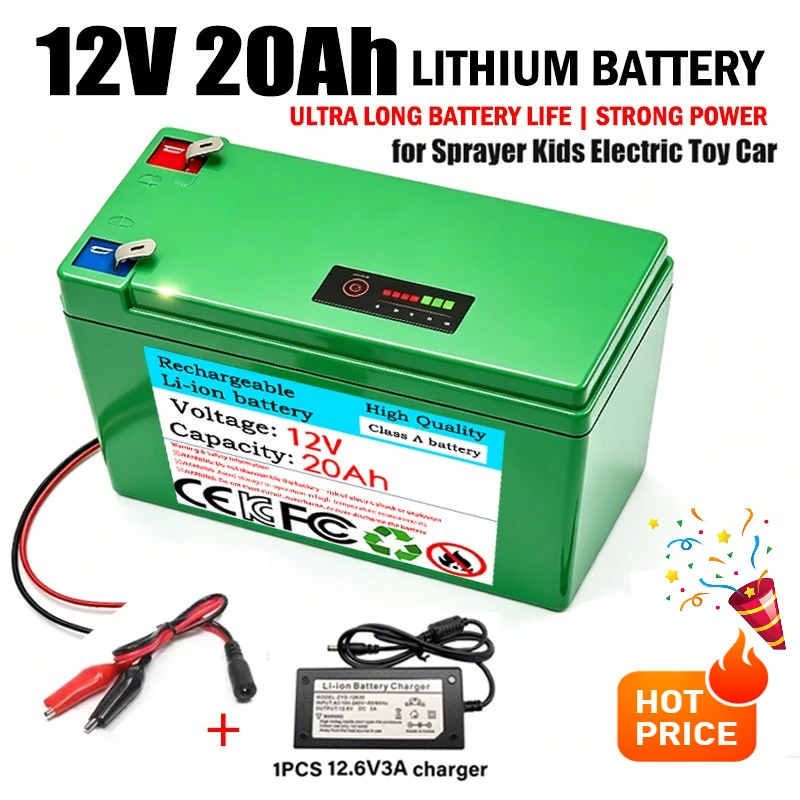 12V 12Ah 20Ah 18650 Rechargeable Lithium Battery Pack 3S7P for Sprayer Kids Electric Toy Car Scale Access Control + 3A Charger
12V 12Ah 20Ah 18650 Rechargeable Lithium Battery Pack 3S7P for Sprayer Kids Electric Toy Car Scale Access Control + 3A Charger