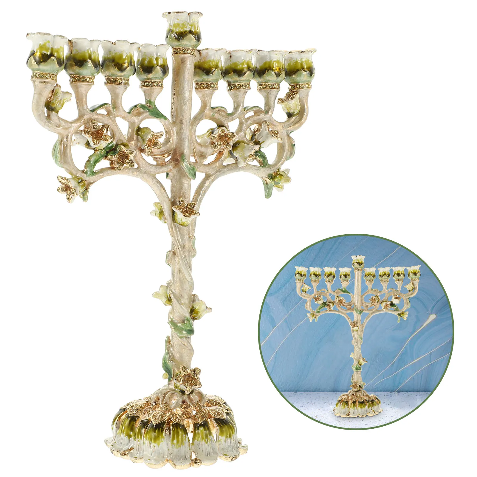 9-Branch Metal Holder Taper Candlestick Desktop Ornament Living Room Wedding Centerpiece Decorative Stand
9-Branch Metal Holder Taper Candlestick Desktop Ornament Living Room Wedding Centerpiece Decorative Stand