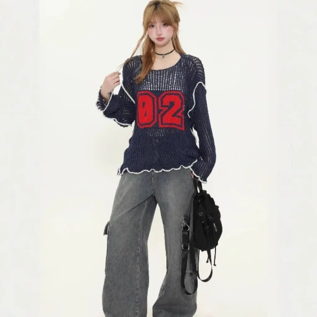 Ретро американский повседневный полый сетчатый топ для женщин, сексуальный свободный трикотаж в стиле хип-хоп, уличный стиль, модная мода для девочек
Ретро американский повседневный полый сетчатый топ для женщин, сексуальный свободный трикотаж в стиле хип-хоп, уличный стиль, модная мода для девочек