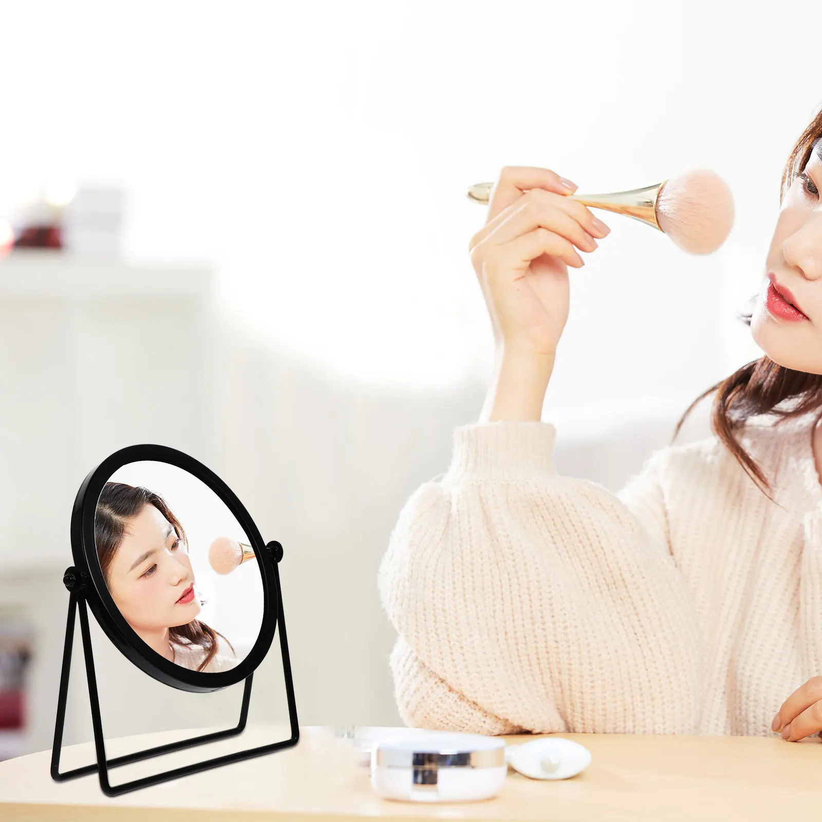 Rotating Makeup Mirror Dressing Table Vanity High definition Clear View Lightweight Durable Metal Perfect Bedroom Desk
Rotating Makeup Mirror Dressing Table Vanity High definition Clear View Lightweight Durable Metal Perfect Bedroom Desk