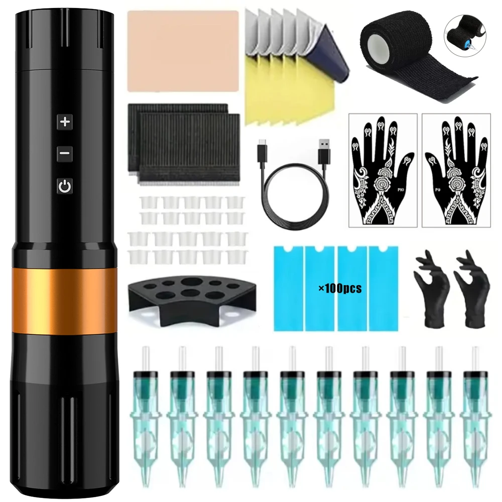 Wireless Tattoo Machine Kit, 1500mAh Rechargeable Battery, 10 Tattoo Needle/ 5 Transfer Paper, for Beginners and Tattoo Artists
Wireless Tattoo Machine Kit, 1500mAh Rechargeable Battery, 10 Tattoo Needle/ 5 Transfer Paper, for Beginners and Tattoo Artists