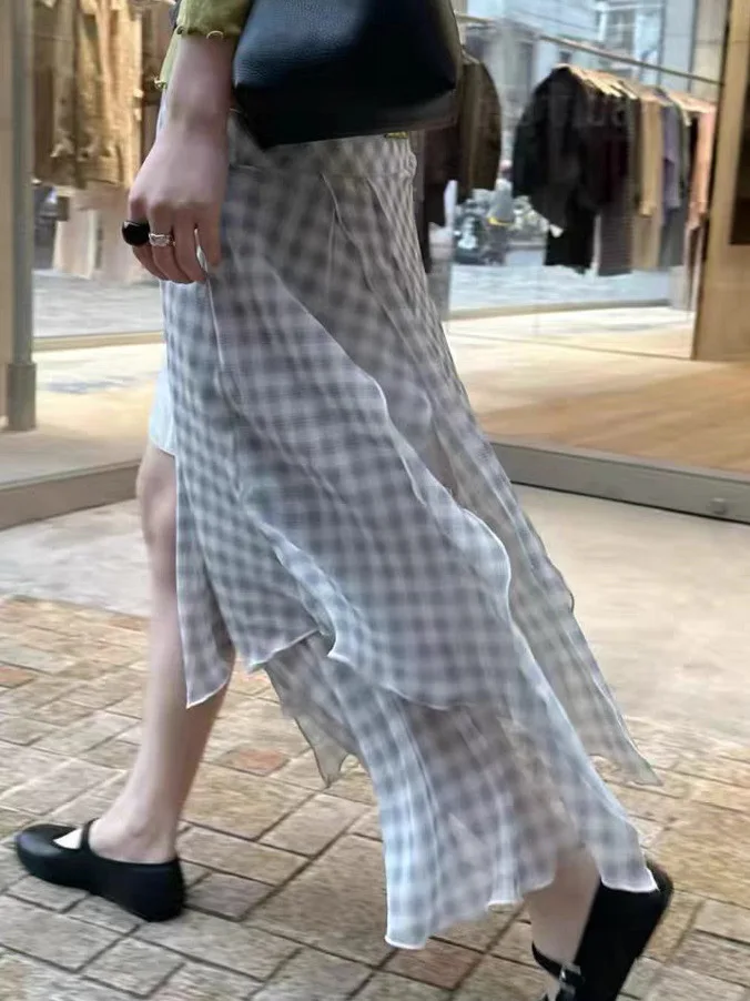 High Waist Asymmetrical Midi Skirt Women's Fluffy Hem Vague Style Polyester Fiber Silk Luster A-Line Skirt for Middle-Aged Women
High Waist Asymmetrical Midi Skirt Women's Fluffy Hem Vague Style Polyester Fiber Silk Luster A-Line Skirt for Middle-Aged Women