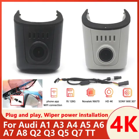 New!Plug and play Car DVR Wifi Video Camera Dash Cam For Audi a1 a3 a4 a5 a6 a7 a8 q3 q5 b5 b6 b7 b8 b9 8v c5 c6 c7 8p 2016~2024