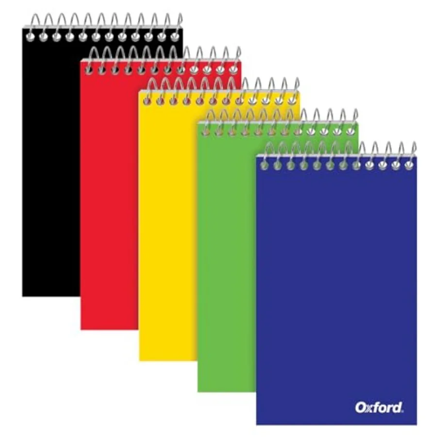 Oxford Spiral Memo Pads, Top Wire Bound, 3 x 5 Inch Pocket Notepad, College Ruled, Assorted Primary Colors, 75 Sheets, 5 Pack 2
Oxford Spiral Memo Pads, Top Wire Bound, 3 x 5 Inch Pocket Notepad, College Ruled, Assorted Primary Colors, 75 Sheets, 5 Pack 2