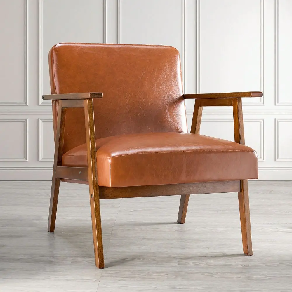 MidCentury Modern Accent Chair With 5.9 Thick Cushioned Seat, Solid Wood Frame Armchair For Living Room And Bedroom
MidCentury Modern Accent Chair With 5.9 Thick Cushioned Seat, Solid Wood Frame Armchair For Living Room And Bedroom