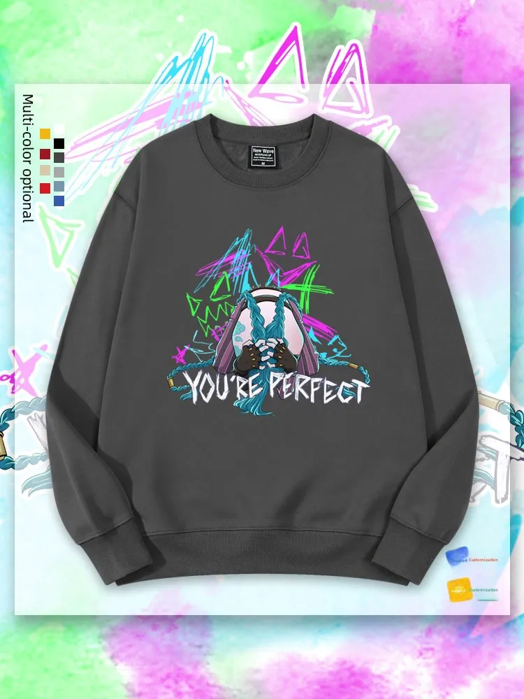 Толстовка Jinx Collaborative Hero LOL League ex Hoodie для пар, осенне-зимняя модная одежда, повседневная свободная одежда с круглым вырезом и принтом
Толстовка Jinx Collaborative Hero LOL League ex Hoodie для пар, осенне-зимняя модная одежда, повседневная свободная одежда с круглым вырезом и принтом