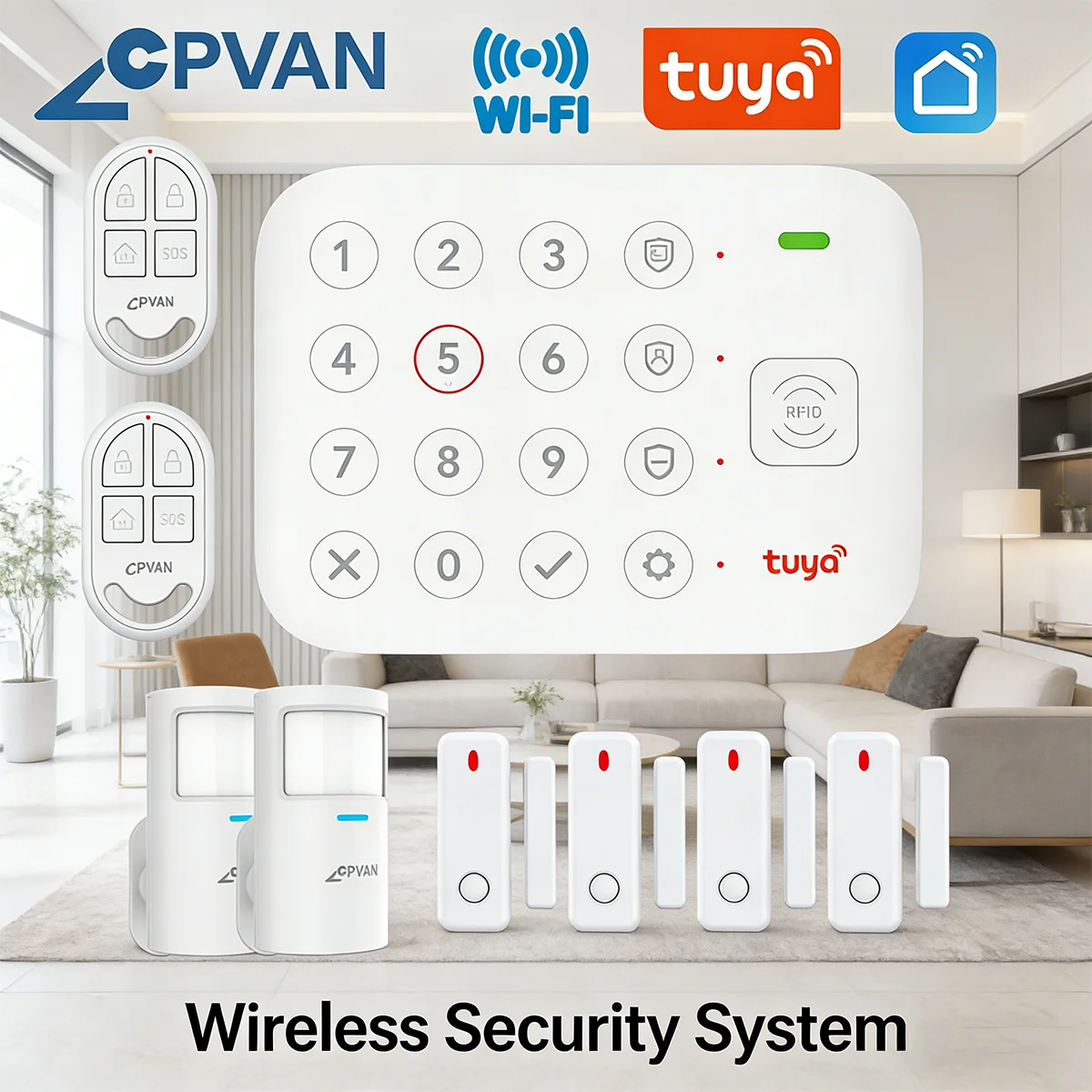 CPVAN Smart Wireless Security Panel Home Alarm System WIFI 4G Kaypad Alarm Kit Support Tuya/Smart Life control
CPVAN Smart Wireless Security Panel Home Alarm System WIFI 4G Kaypad Alarm Kit Support Tuya/Smart Life control