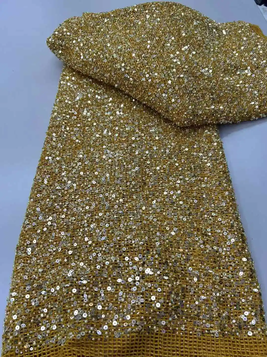 Luxury African Beaded Tulle Lace Fabric French Nigerian Lace Fabric 2025 High Quality Sequin Embroidery Sewn Fabric Party Dress
Luxury African Beaded Tulle Lace Fabric French Nigerian Lace Fabric 2025 High Quality Sequin Embroidery Sewn Fabric Party Dress