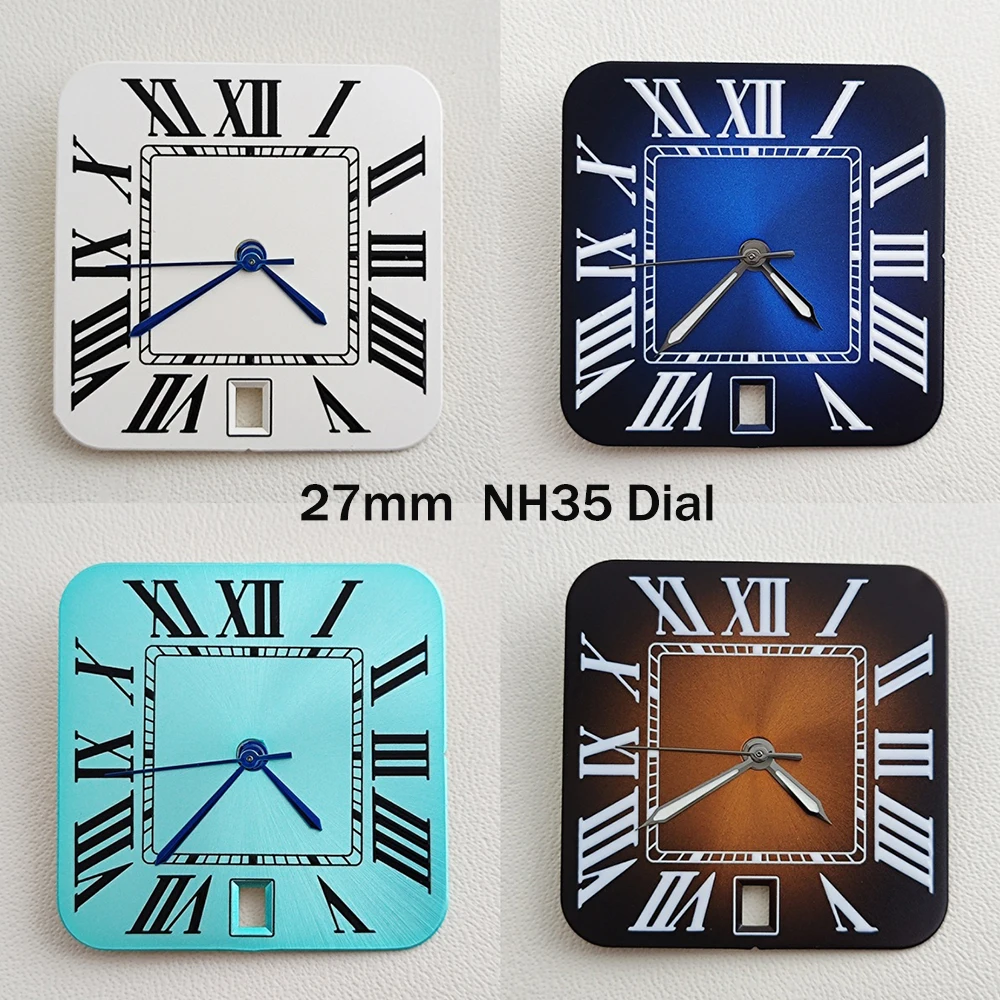 New 27mm NH35 dial square dial Roman dial men's watch dial custom logo, suitable for NH35 movement watch accessories
New 27mm NH35 dial square dial Roman dial men's watch dial custom logo, suitable for NH35 movement watch accessories