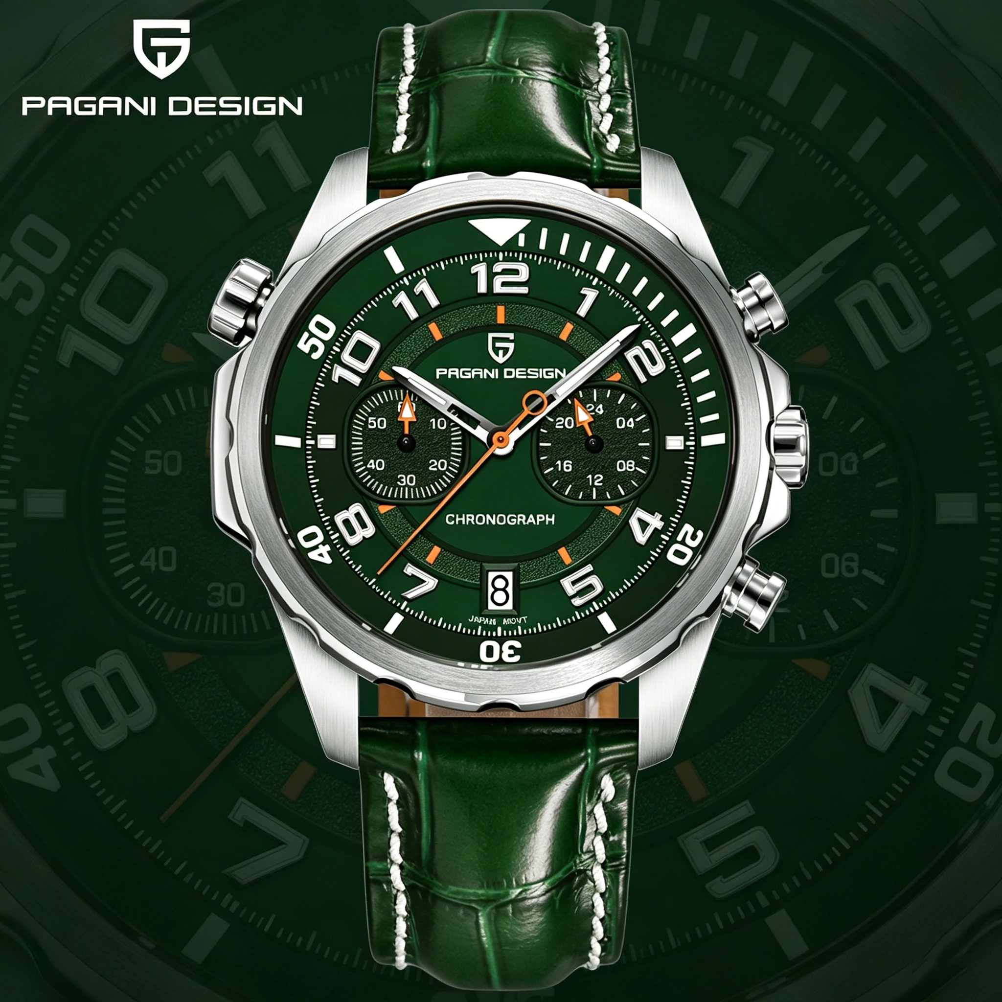 PAGANI DESIGN Newest 44MM Men's Quartz Watches VK64 PU Leather Strap Sapphire Chronograph Waterproof Watches for Men Gift
PAGANI DESIGN Newest 44MM Men's Quartz Watches VK64 PU Leather Strap Sapphire Chronograph Waterproof Watches for Men Gift