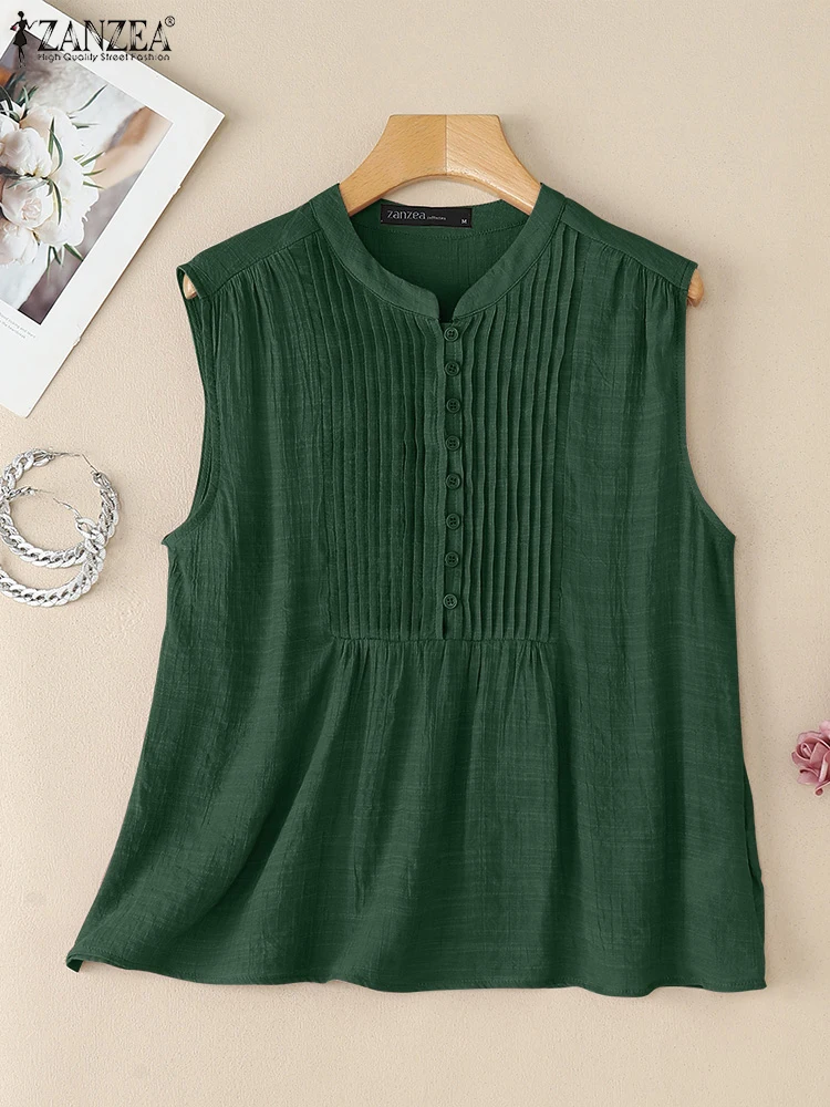ZANZEA Casual Pleated-Bib Women Tanks Summer 2025 Vintage Round Neck Pintuck Sleeveless Tops Everyday Solid Color Tank Tops
ZANZEA Casual Pleated-Bib Women Tanks Summer 2025 Vintage Round Neck Pintuck Sleeveless Tops Everyday Solid Color Tank Tops