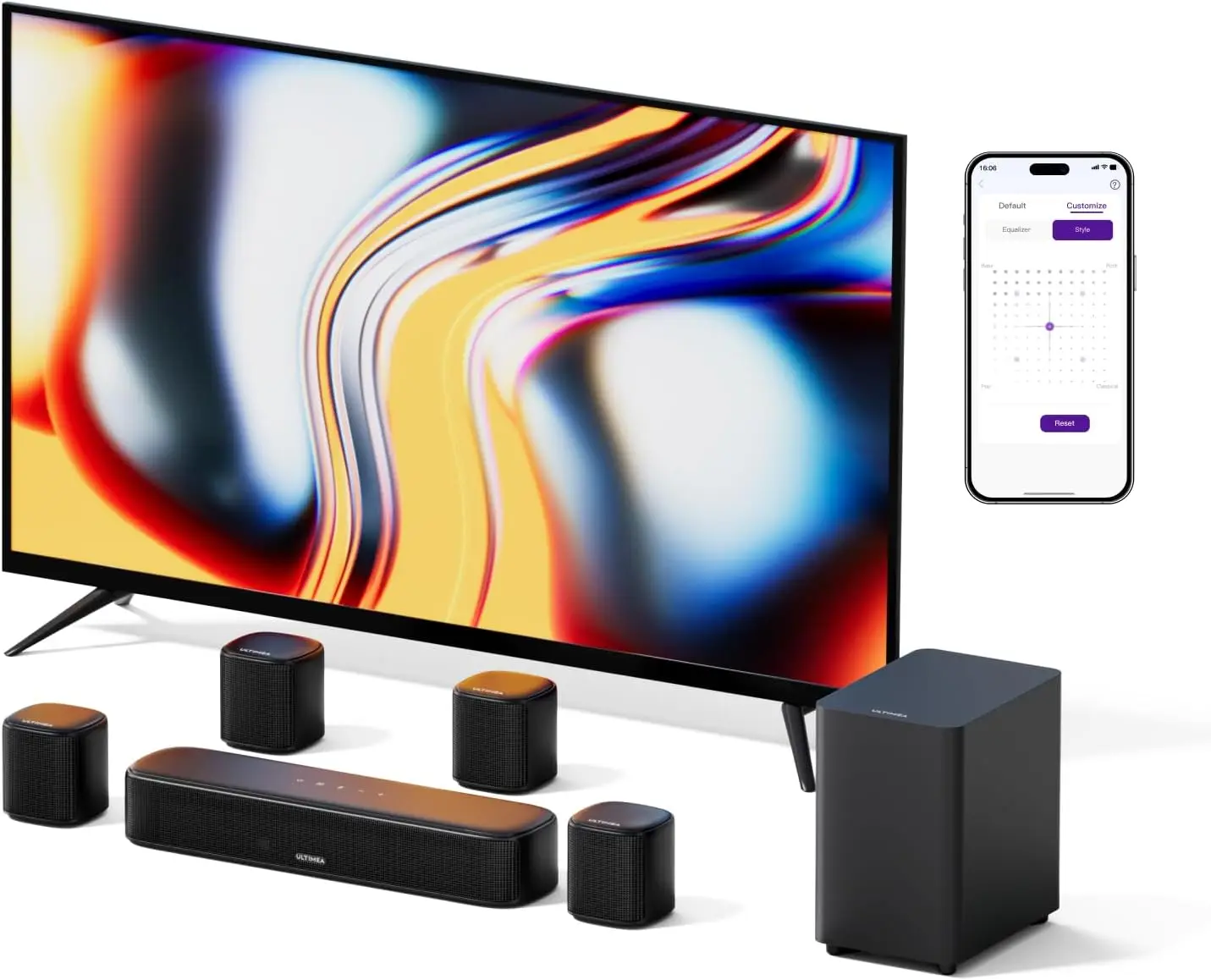 7 1ch Sound Bar with Subwoofer Virtual Surround Sound System for TV Sound Bar for Smart TV with 4 Surround Speakers Peak Power
7 1ch Sound Bar with Subwoofer Virtual Surround Sound System for TV Sound Bar for Smart TV with 4 Surround Speakers Peak Power