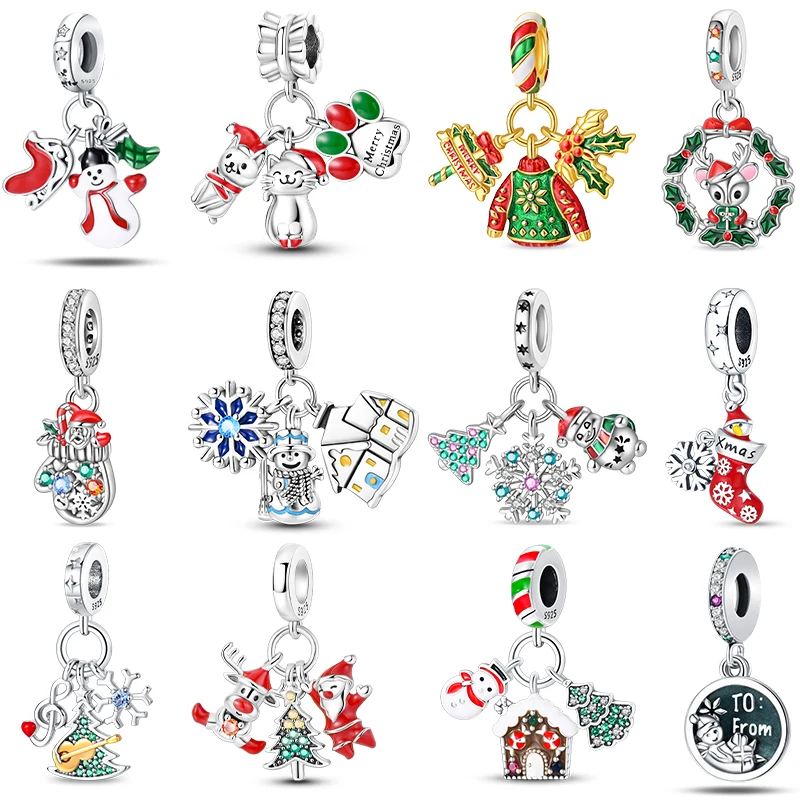 Romantic Christmas 925 Silver Snowman Gingerbread Santa Claus Romantic Charms Beads 3mm DIY Fine Jewelry
Romantic Christmas 925 Silver Snowman Gingerbread Santa Claus Romantic Charms Beads 3mm DIY Fine Jewelry