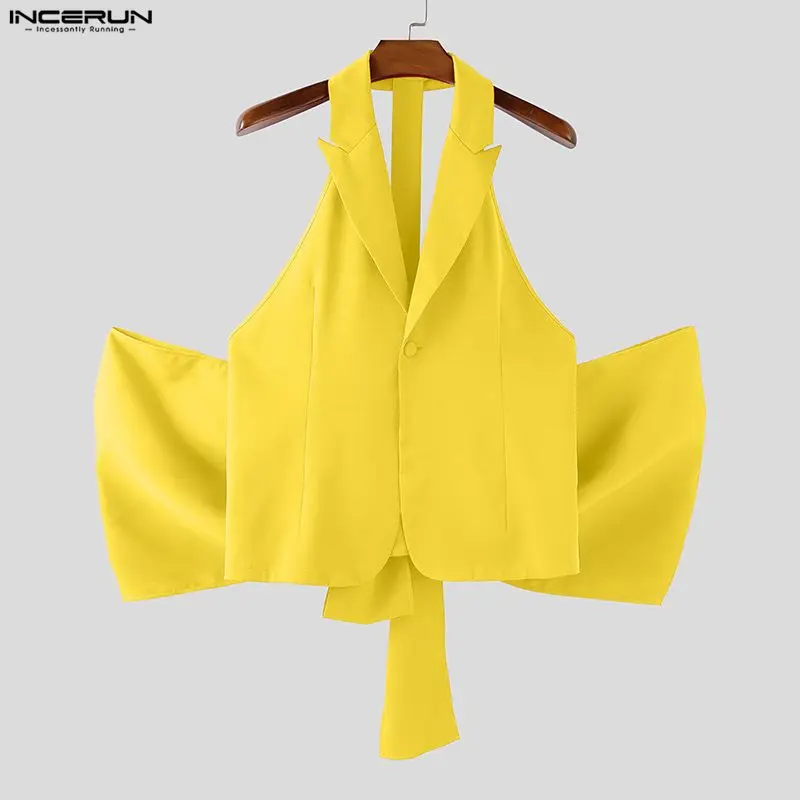 INCERUN Men Irregular Vests Solid Color V Neck Sleeveless Bowknot Male Waistcoat Streetwear Personality Stylish Vests Men S-3XL
INCERUN Men Irregular Vests Solid Color V Neck Sleeveless Bowknot Male Waistcoat Streetwear Personality Stylish Vests Men S-3XL