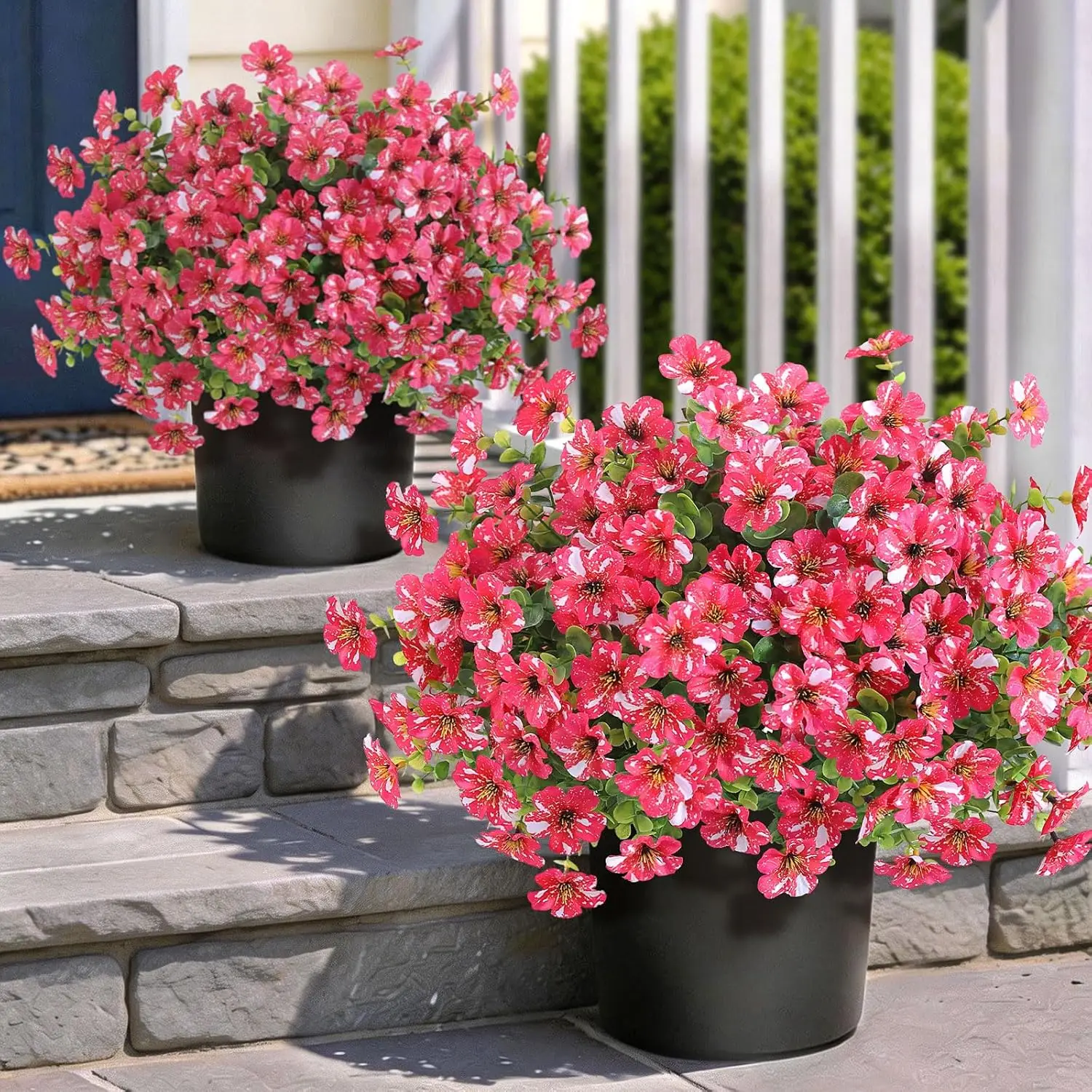 Artificial Morning Glory & Eucalyptus Topiary Trees Set of 2 Faux Silk Potted Plants for Front Door Yard Farmhouse Garden Decor
Artificial Morning Glory & Eucalyptus Topiary Trees Set of 2 Faux Silk Potted Plants for Front Door Yard Farmhouse Garden Decor