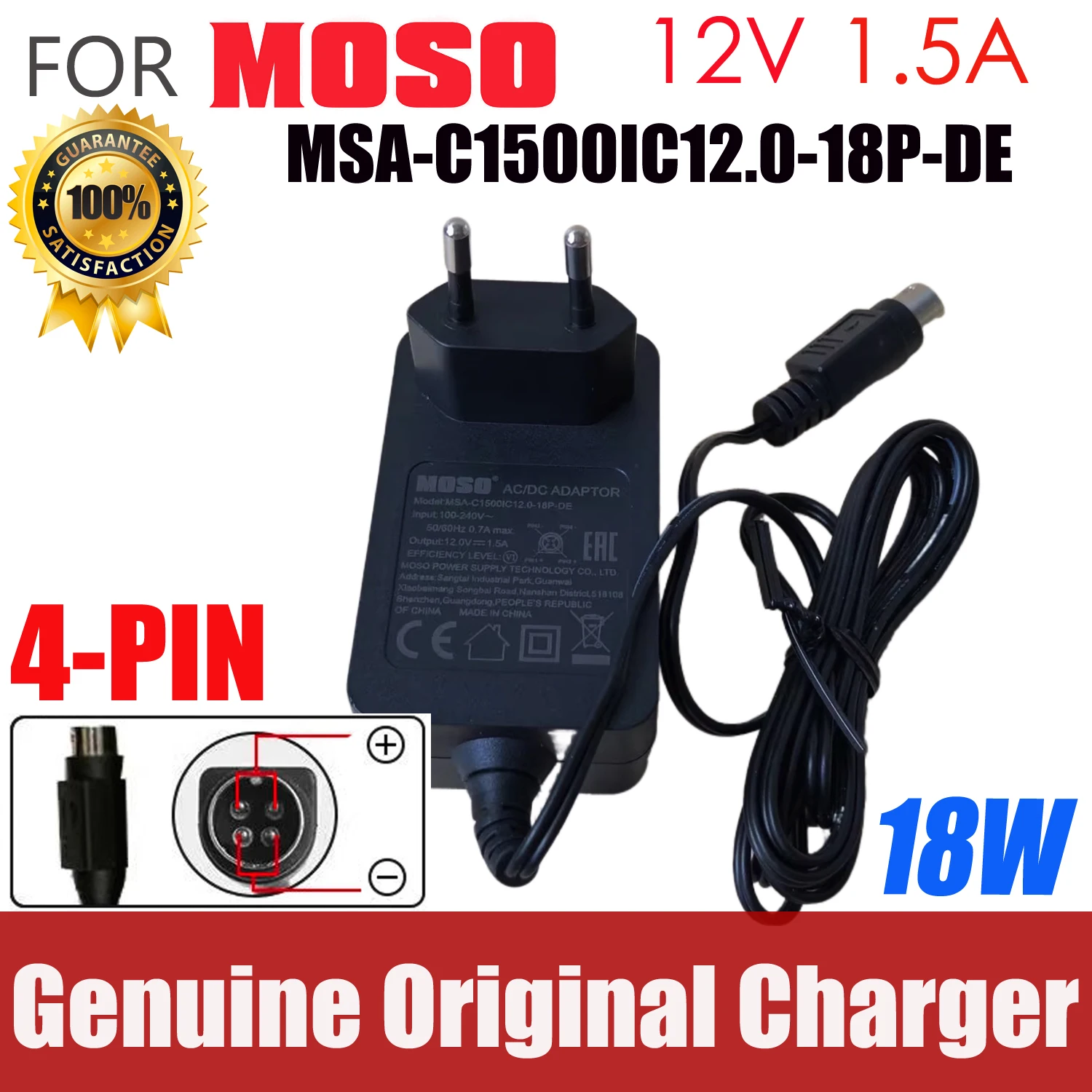 EU Plug MOSO MSA-C1500IC12.0-18P-DE 12V 1.5A 18W 4-PIN MSA-C1500IC12.0-18P-US AC Adapter For Hikvision DVR Power Supply Charger
EU Plug MOSO MSA-C1500IC12.0-18P-DE 12V 1.5A 18W 4-PIN MSA-C1500IC12.0-18P-US AC Adapter For Hikvision DVR Power Supply Charger