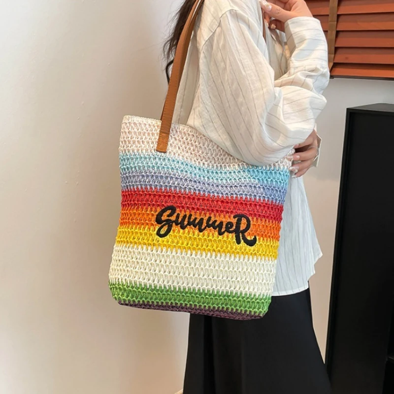 Summer Woven and Embroidered Beach Tote Bag Large Capacity Single Shoulder Travel Bag Straw Woven Bag Соломенная Тканая Сумка
Summer Woven and Embroidered Beach Tote Bag Large Capacity Single Shoulder Travel Bag Straw Woven Bag Соломенная Тканая Сумка