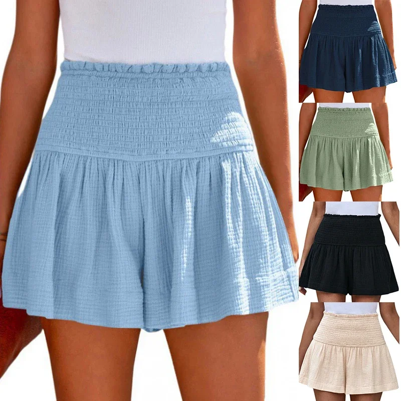 Casual Pleated Ruffle Shorts for Women Summer Cotton Shorts Girls Loose High Elastic Waist Wide Leg A-line Shorts
Casual Pleated Ruffle Shorts for Women Summer Cotton Shorts Girls Loose High Elastic Waist Wide Leg A-line Shorts