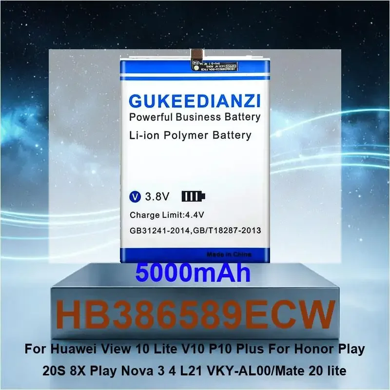 5000mAh HB386589ECW Battery For Huawei View 10 Lite V10 P10 Plus For Honor Play 20S 8X Play Nova 3 4 L21 VKY-AL00/Mate 20 lite
5000mAh HB386589ECW Battery For Huawei View 10 Lite V10 P10 Plus For Honor Play 20S 8X Play Nova 3 4 L21 VKY-AL00/Mate 20 lite