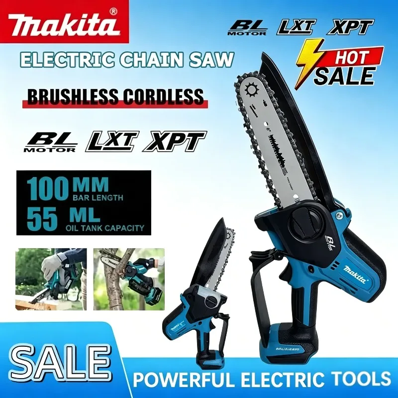 Электрическая цепная пила Makita 6 дюймов, портативная, для распиловки древесины, обрезки сада, работающая от аккумулятора 18В
Электрическая цепная пила Makita 6 дюймов, портативная, для распиловки древесины, обрезки сада, работающая от аккумулятора 18В