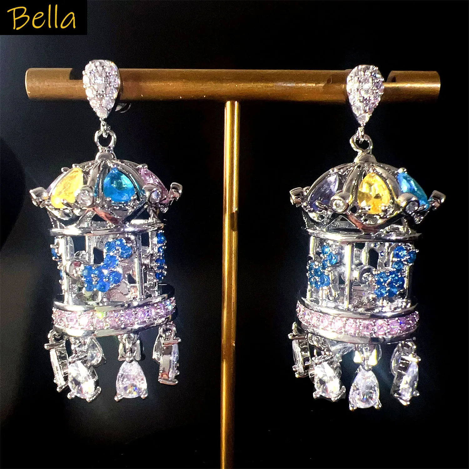 Carousel Earrings for Women Unique Exquisite Jewelry Zirconia Pink Blue White Fushia Zirconia Dinner Party Women Earrings
Carousel Earrings for Women Unique Exquisite Jewelry Zirconia Pink Blue White Fushia Zirconia Dinner Party Women Earrings