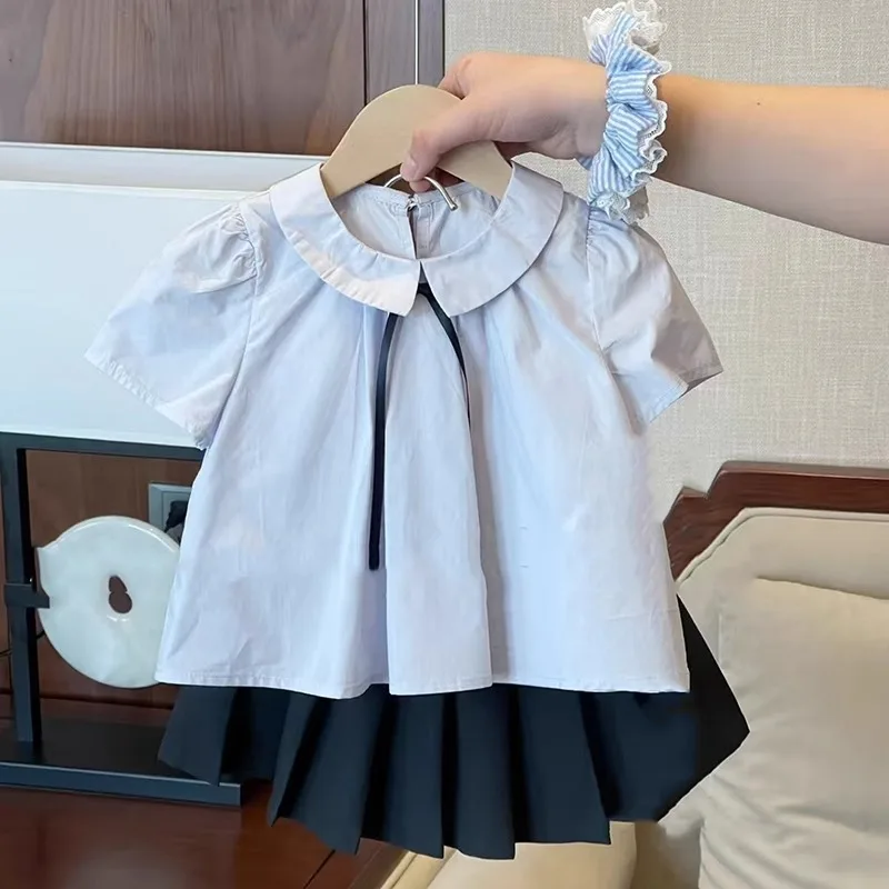 2025Spring and Summer Girls' Preppy Style Pleated Skirt Suit Summer Short Sleeve Shirt Two-Piece Suit Western Style50076
2025Spring and Summer Girls' Preppy Style Pleated Skirt Suit Summer Short Sleeve Shirt Two-Piece Suit Western Style50076