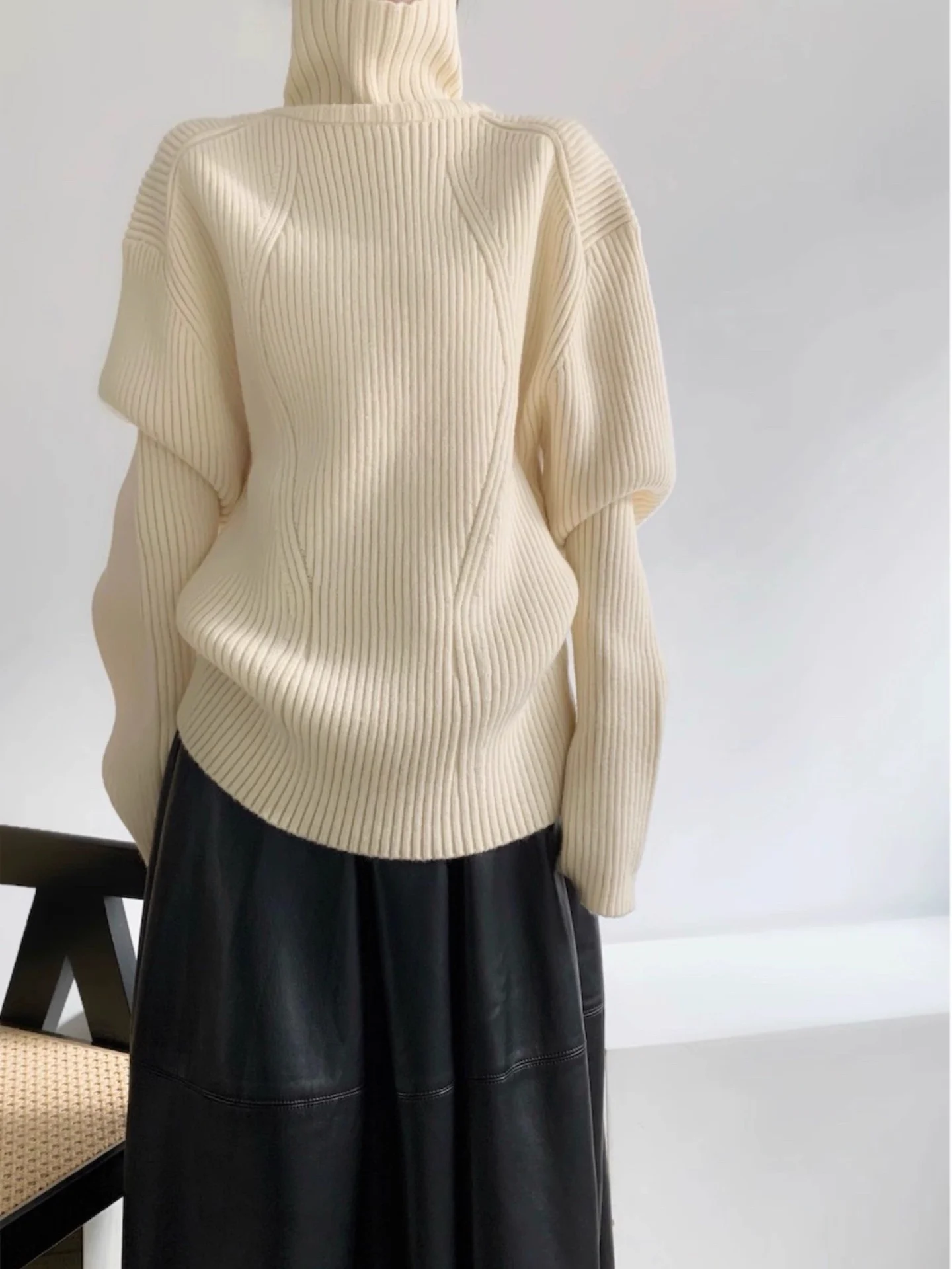 FlowGaga Thiened High Collar Sweater Women's Loose Outerwear Knitted Top Comfortable Cozy Sle Winter Faion Ladies' Clothes
FlowGaga Thiened High Collar Sweater Women's Loose Outerwear Knitted Top Comfortable Cozy Sle Winter Faion Ladies' Clothes