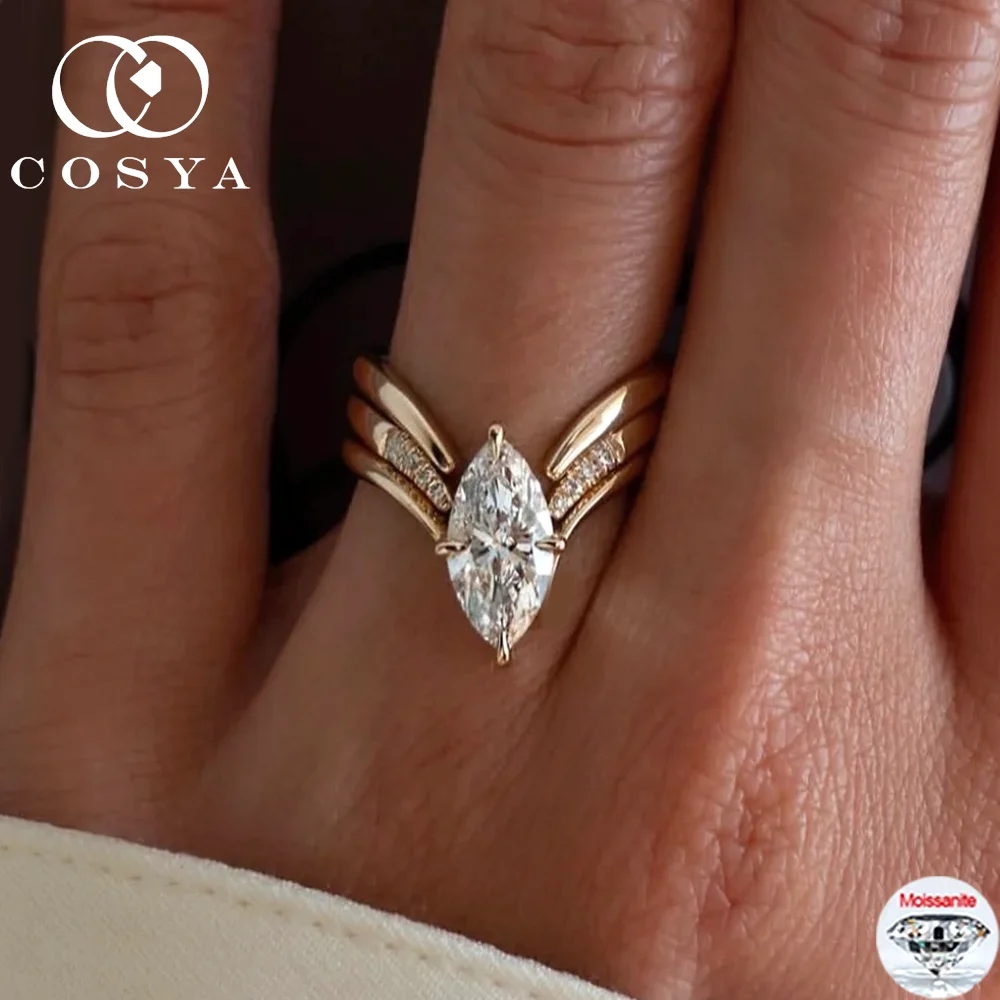 COSYA 1-3CT комплект колец с муассанитом огранки маркизы S925, серебро, 18-каратное золото, обручальное кольцо с бриллиантами в лаборатории для женщин и мужчин, ювелирные украшения
COSYA 1-3CT комплект колец с муассанитом огранки маркизы S925, серебро, 18-каратное золото, обручальное кольцо с бриллиантами в лаборатории для женщин и мужчин, ювелирные украшения