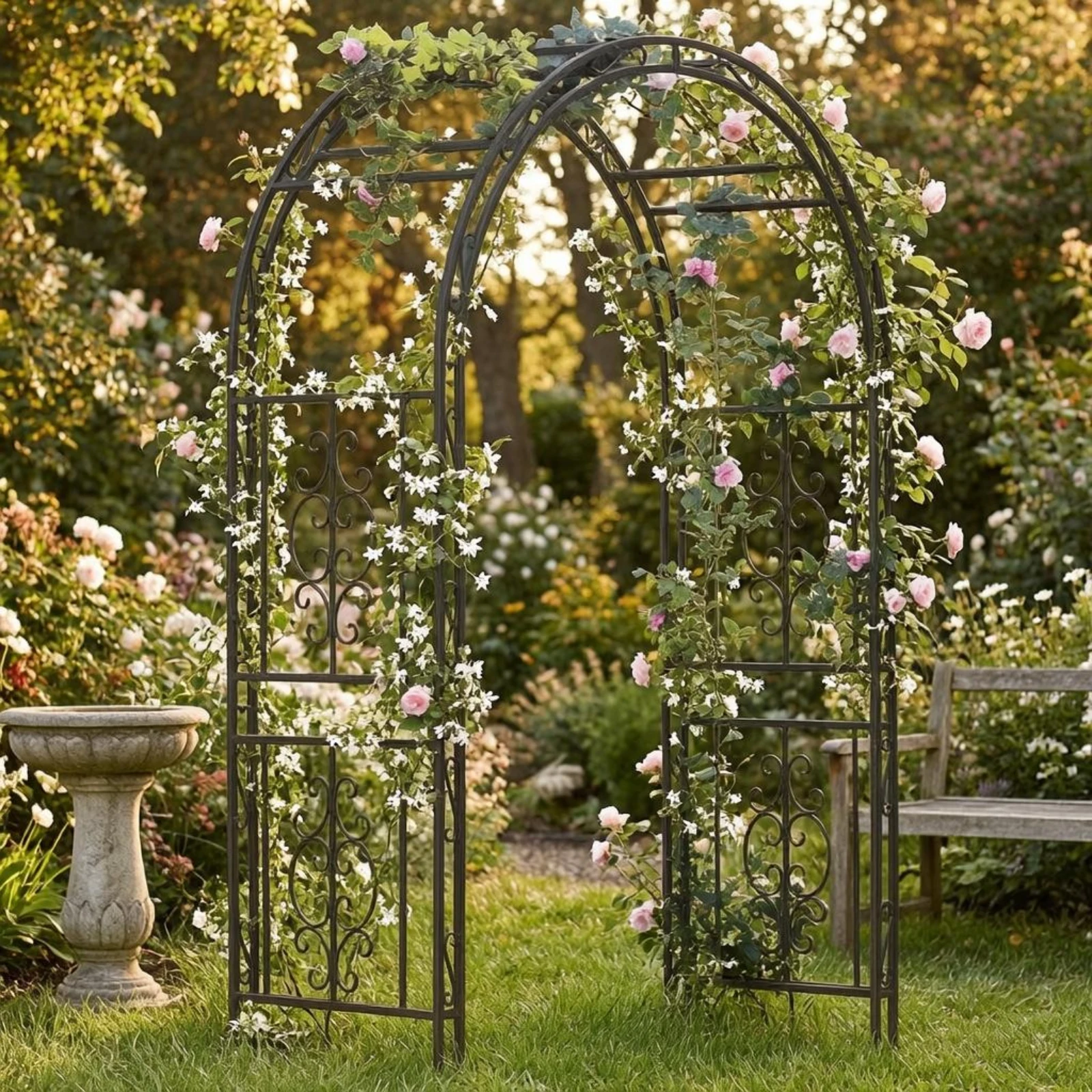 Iron Garden Arch Freestanding Scrollwork Arch Trellis Arched Trellis Ground Stakes Outdoor Structure Heavy Duty for Park
Iron Garden Arch Freestanding Scrollwork Arch Trellis Arched Trellis Ground Stakes Outdoor Structure Heavy Duty for Park