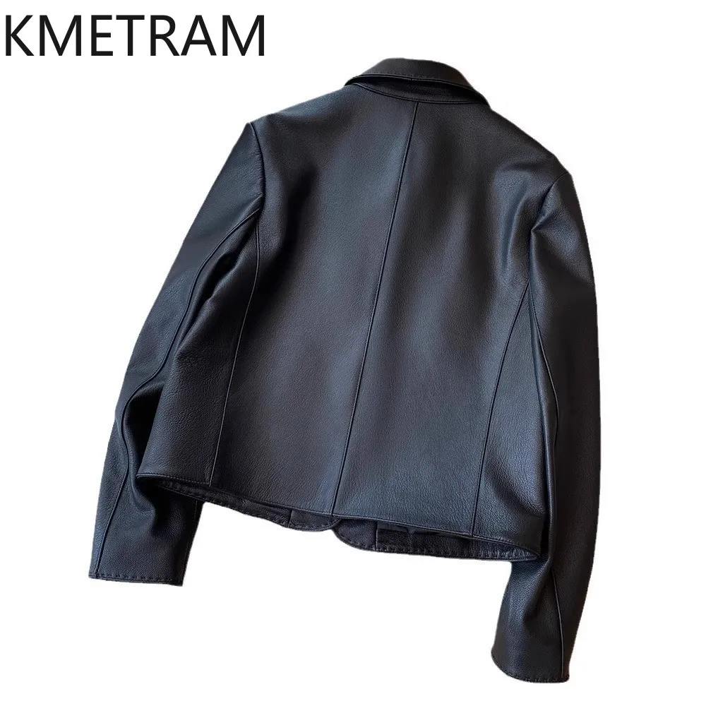 KMETRAM Genuine Sheepskin Leather Jacket Woman Lychee Patterned Short Coat Casual Loose Jackets Fall Women Clothing 2026 jaqueta
KMETRAM Genuine Sheepskin Leather Jacket Woman Lychee Patterned Short Coat Casual Loose Jackets Fall Women Clothing 2026 jaqueta