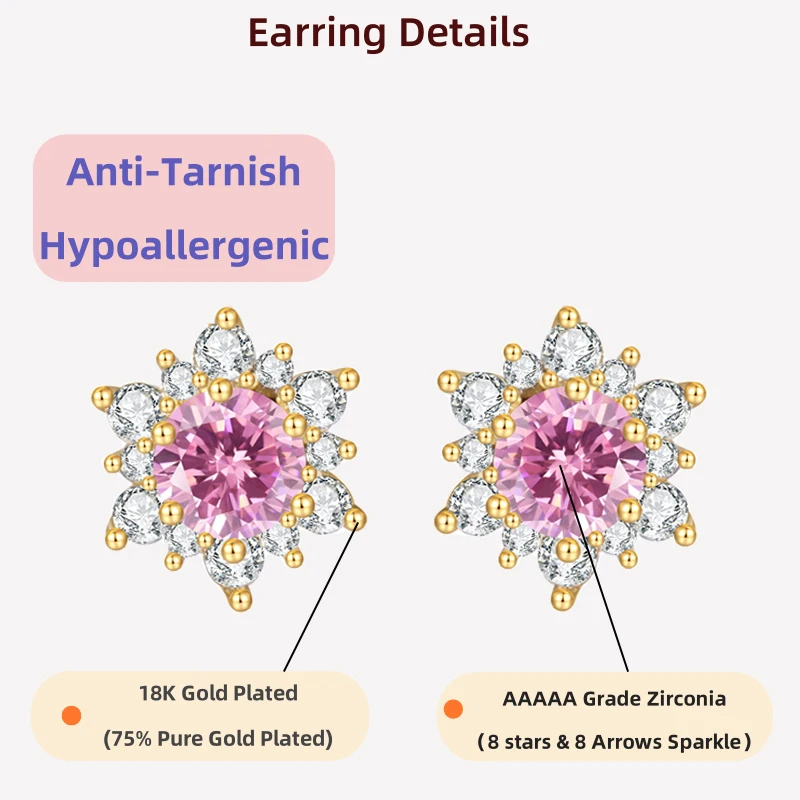 LAMVOICE jewelry for women/stud earrings with 1 carat zirconia Hypoallergenic earrings christmas gift high quality jewelry
LAMVOICE jewelry for women/stud earrings with 1 carat zirconia Hypoallergenic earrings christmas gift high quality jewelry