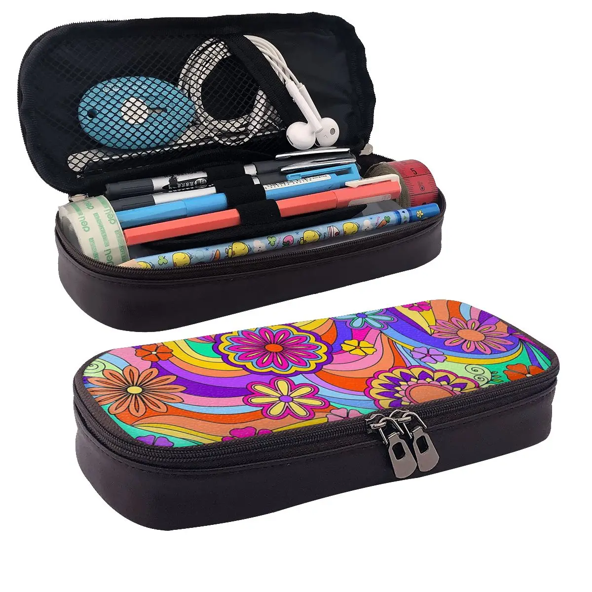 Groovy Psychedelic Flower Power Leather Pencil Cases Pencil Pouch Storage Stationery Supplies Pen Box Pencil Bag for Boy Girl
Groovy Psychedelic Flower Power Leather Pencil Cases Pencil Pouch Storage Stationery Supplies Pen Box Pencil Bag for Boy Girl