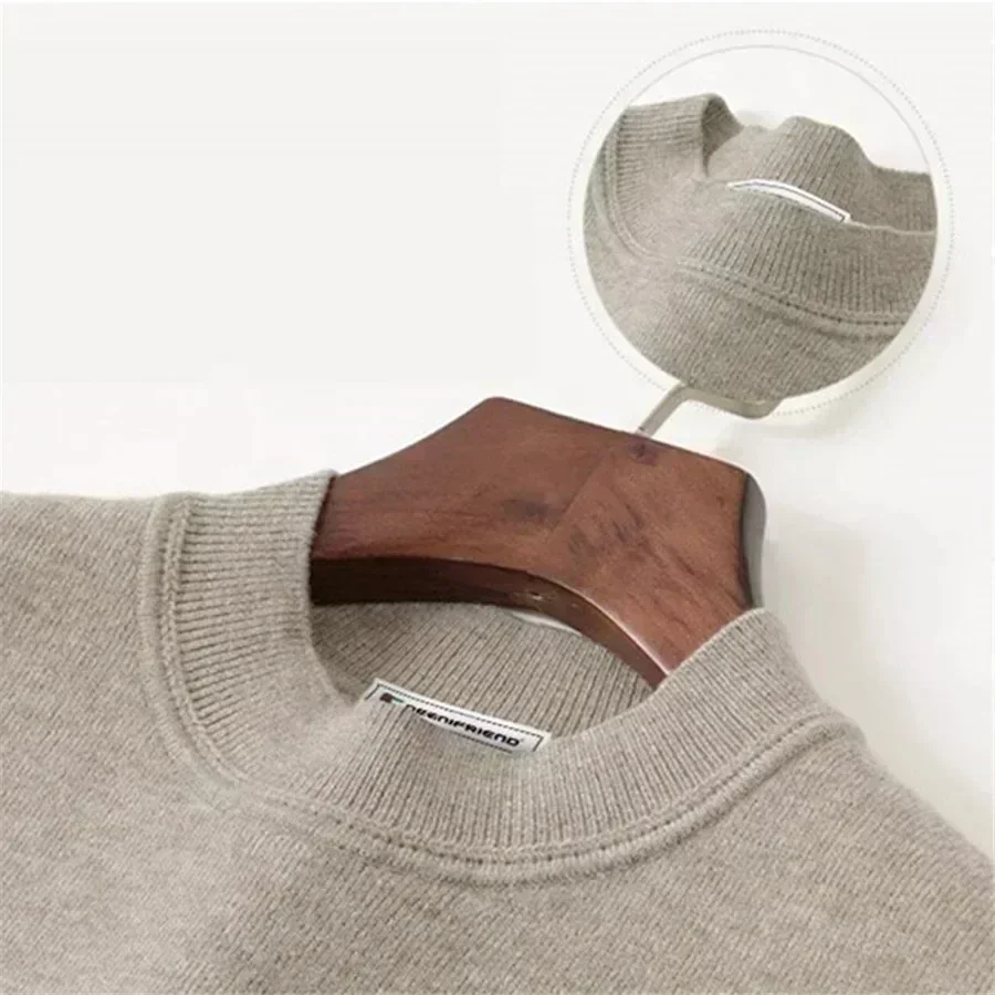Luxury Brand Men's Mock Collar 100% Pure Woolen Sweater Tops Autumn Winter Cashmere Sweater Pullover Male Warm Knitwear Sweater
Luxury Brand Men's Mock Collar 100% Pure Woolen Sweater Tops Autumn Winter Cashmere Sweater Pullover Male Warm Knitwear Sweater