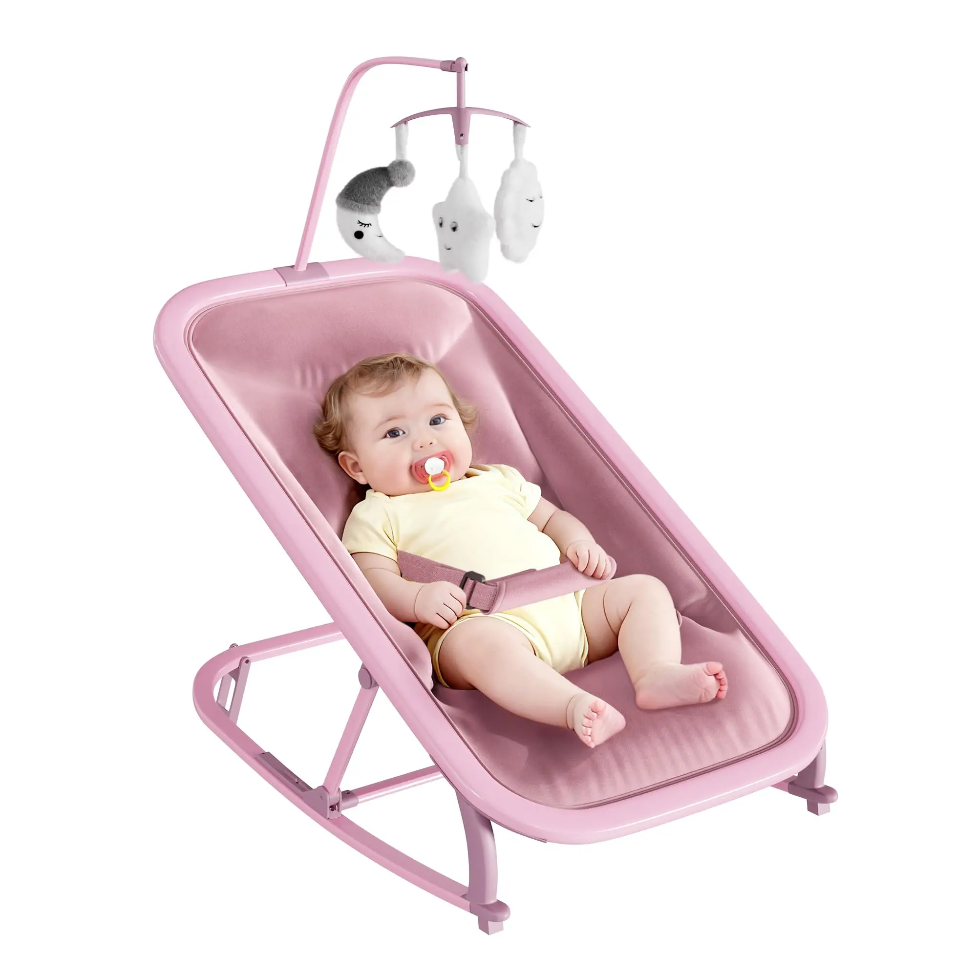 Baby Rocking Bassinet – Infant Swing with Safety Harness & Hanging Toys, Black Soft Padded Newborn Lounger for Babies & Toddlers
Baby Rocking Bassinet – Infant Swing with Safety Harness & Hanging Toys, Black Soft Padded Newborn Lounger for Babies & Toddlers
